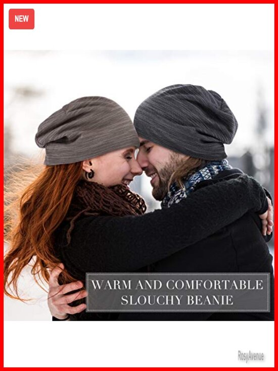 4 Pack Slouchy Beanie Hats Sleeping Cap Cotton Knit Skull Cap Unisex